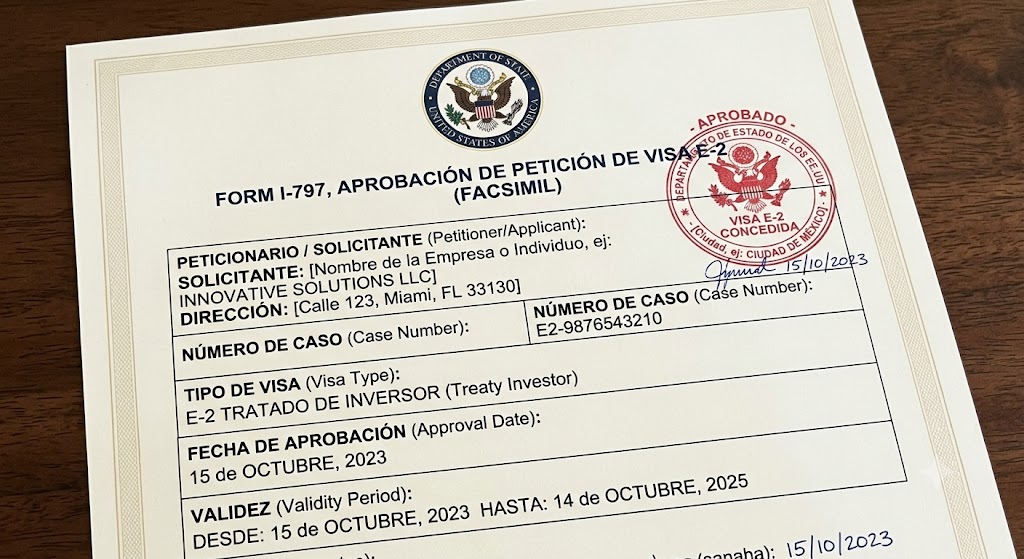 Visa E-2 Aprobada